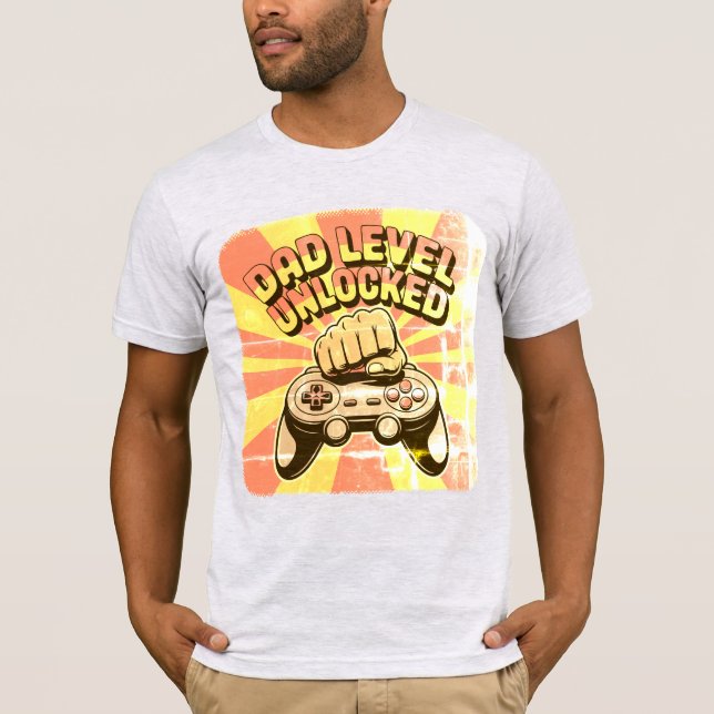 "Upplåst på Pappa-nivå - speleravtryckare (Fist Te T Shirt (Framsida)