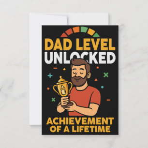 Upplåst pappa-nivå - Lustigt Far-dagsljus Tack Kort