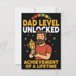 Upplåst pappa-nivå - Lustigt Far-dagsljus Tack Kort