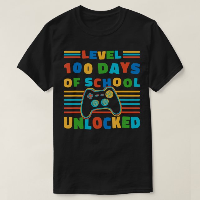 Upplåst retro 100 dagar i skolan 100 dagar t shirt (Design framsida)