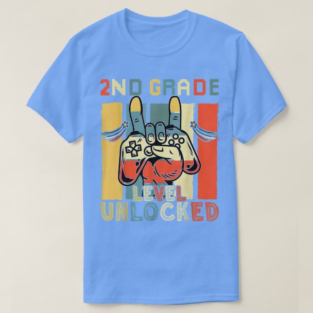 Upplåst spel på 2:a Klass tillbaka t Shirt (Design framsida)