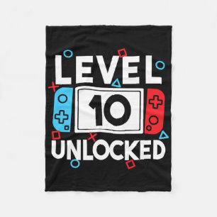 Upplåst spel på nivå 10 10:e födelsedagsvideospel fleecefilt
