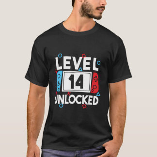 Upplåst spel på nivå 14 14:e födelsedagsvideokamer t shirt