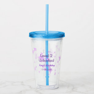 Upplåst tillägg av födelsedag för namn-datum lila- take away mugg