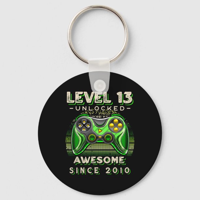 Upplåst videospel 13:e födelsedagen 13 år O Nyckelring (Framsida)