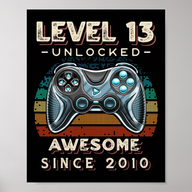 Upplåst videospel 13:e födelsedagen 13 år O Poster (Framsidan)