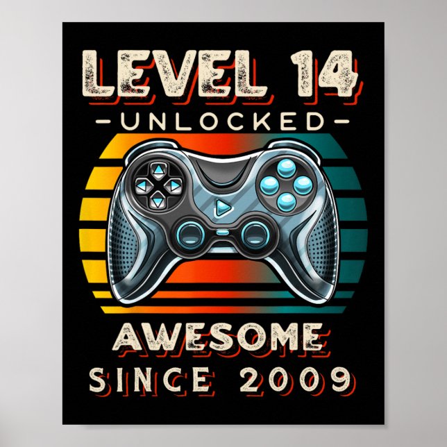 Upplåst videospel 14:e födelsedagen 14 år O Poster (Framsidan)