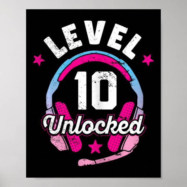 Upplåst videospel på 10:e födelsedagen Gi på flick Poster (Framsidan)