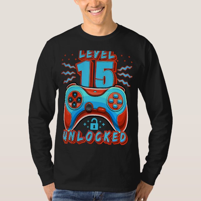 Upplåst videospel på 15:e födelsedagsspelaren B T Shirt (Framsida)