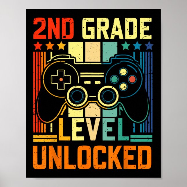 Upplåst videospel på andra Klass-nivå Back to scho Poster (Framsidan)