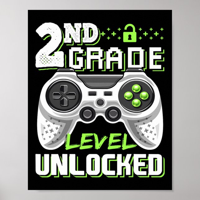 Upplåst videospel på andra Klass-nivå Back to scho Poster (Framsidan)