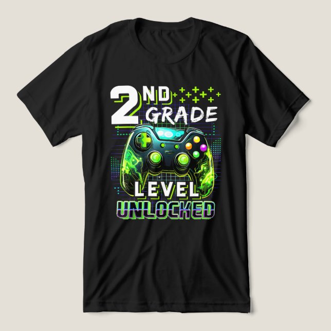 Upplåst videospel på andra Klass-nivå Back to scho T Shirt (Design Framsida)