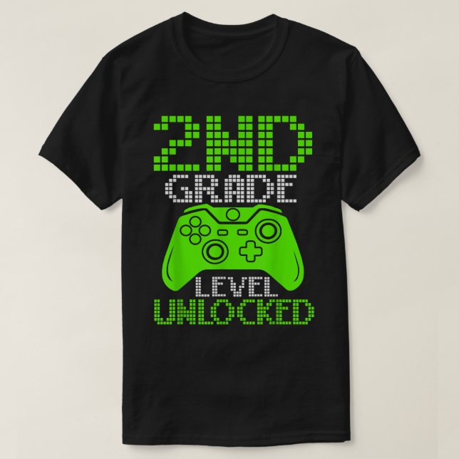 Upplåst videospel på andra Klass-nivå Back to scho T Shirt (Design framsida)