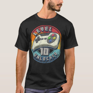 Upplåst videospel på nivå 10 10:e födelsedagsspela t shirt