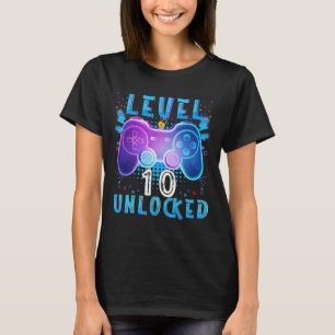 Upplåst videospel på nivå 10 10:e födelsedagsspela t shirt