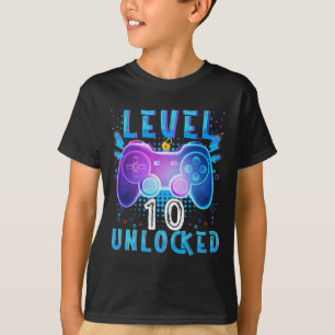 Upplåst videospel på nivå 10 10:e födelsedagsspela t shirt