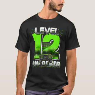 Upplåst videospel på nivå 12 12:e-födelsedagen 12 t shirt