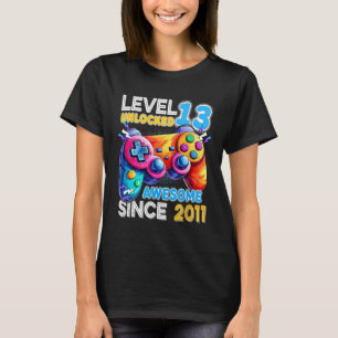 Upplåst videospel på nivå 13 13:e födelsedagen t shirt