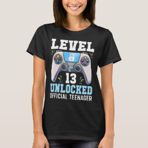 Upplåst videospel på nivå 13 13:e födelsedagsspela t shirt