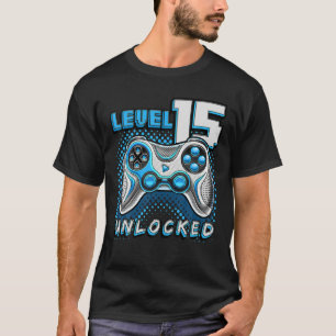 Upplåst videospel på nivå 15 15:e födelsedagsspela t shirt