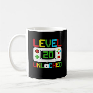Upplåst videospel på nivå 20 10:e födelsedagsg kaffemugg