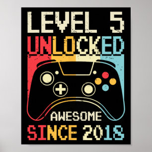 Upplåst videospel på nivå 5:e födelsedagsspelaren poster