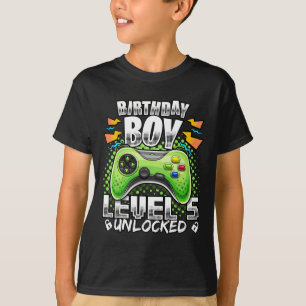 Upplåst videospel på nivå 5:e födelsedagsspelsgif t shirt