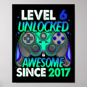 Upplåst videospel på nivå 6 - Åldersson 6e Bi Poster