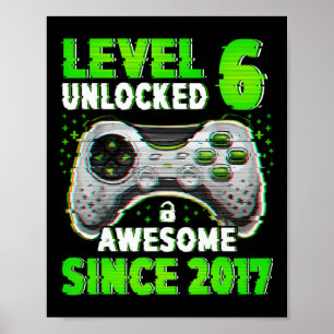 Upplåst videospel på nivå 6 - Åldersson 6e Bi Poster