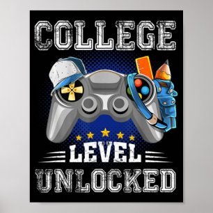 Upplåst videospel på universitetsnivå Back to scho Poster