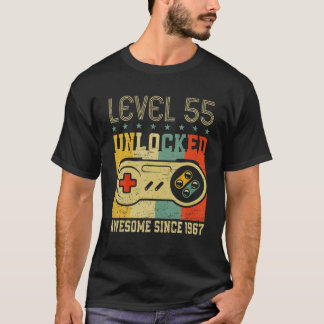 Upplåst videospelare 55 år gammal 55 fåglar t shirt