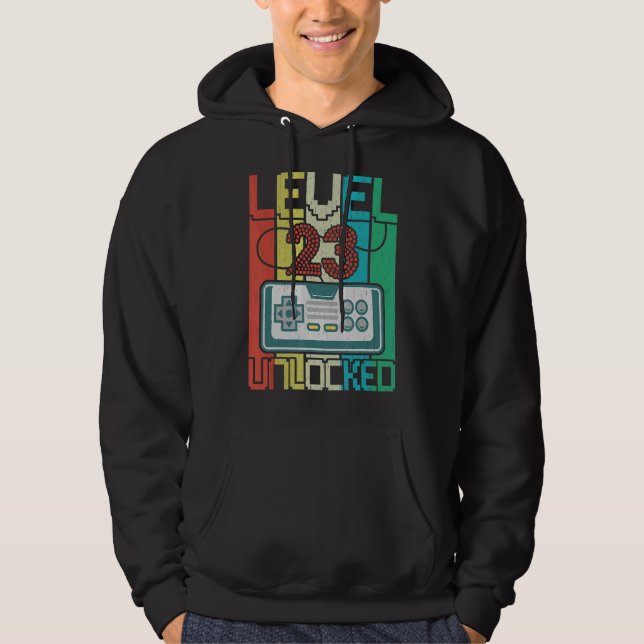 Upplåst videospelare på 23:e födelsedagen hoodie (Framsida)