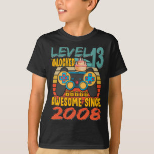Upplåst videospelare på nivå 13 13 år gammal t shirt