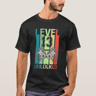 Upplåst videospelare på nivå 13 13:e födelsedagen t shirt