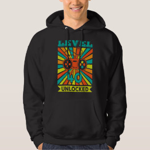 Upplåst videospelare på nivå 40, 40:e födelsedagen hoodie