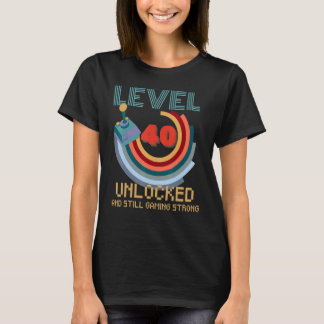 Upplåst videospelare på nivå 40 40:e födelsedagen t shirt