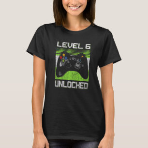 Upplåst videospelare på Nivå 6 6 Åldrad 6e födelse T Shirt