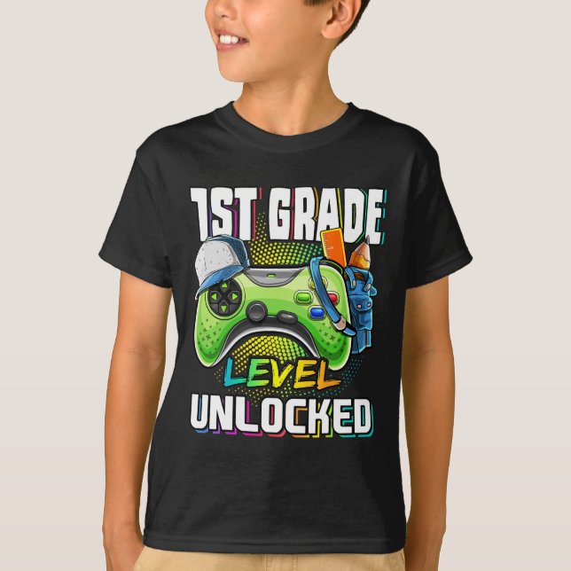 Upplåst videospels-dator på Klass 1 till skola B T Shirt (Framsida)