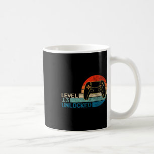 Upplåst videospelsstyrenhet på nivå 13, födelsedag kaffemugg