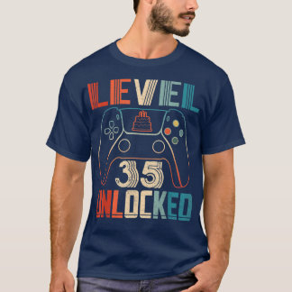 Upplåst videospelsstyrenhet på nivå 35 födelsedag  t shirt