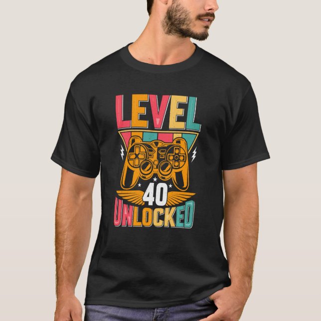 Upplåst vilddags-videospel på nivå 40 40:e t shirt (Framsida)