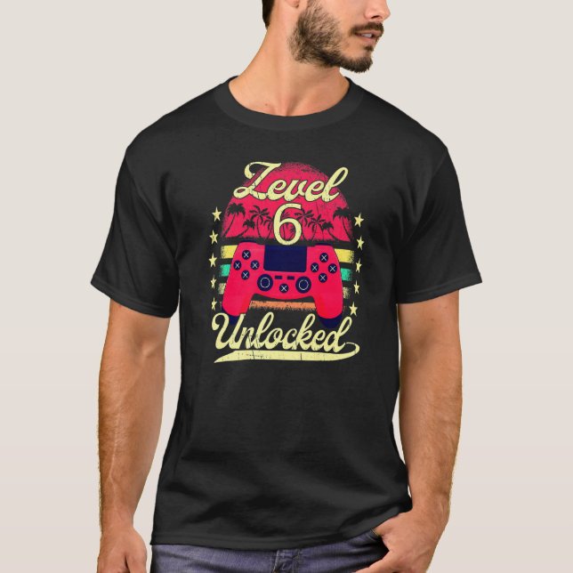 Upplåsta boxar Flickor Bday Video Gamer 6e B T Shirt (Framsida)