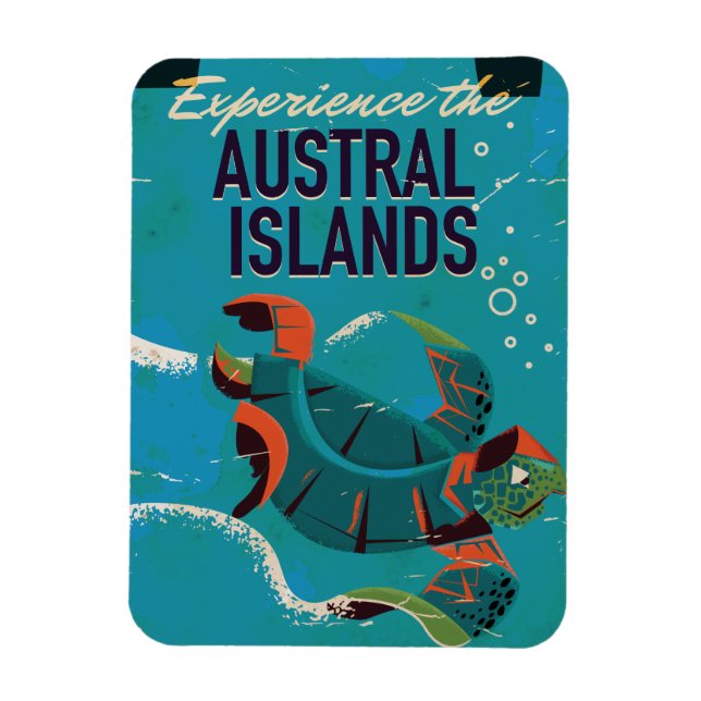 Upplev Australöarnas vintage resor Magnet (Vertikal)