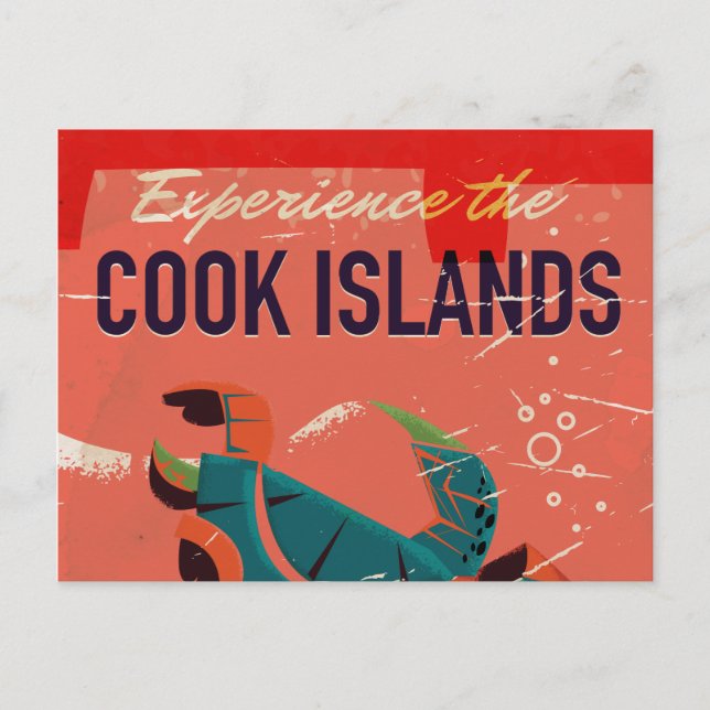 Upplev Cooköarna vintage resaffisch Vykort (Framsida)