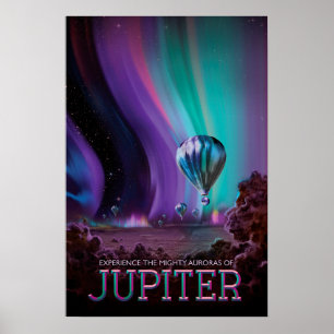 Upplev de mäktiga Aurororna med JUPITER NASA JPL Poster