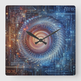 Upplev den digitala verkligheten fyrkantig klocka