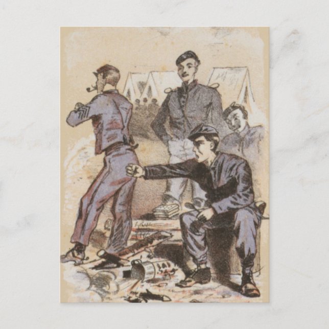 Upplev hans kaffeliv i lägret vykort (Framsida)