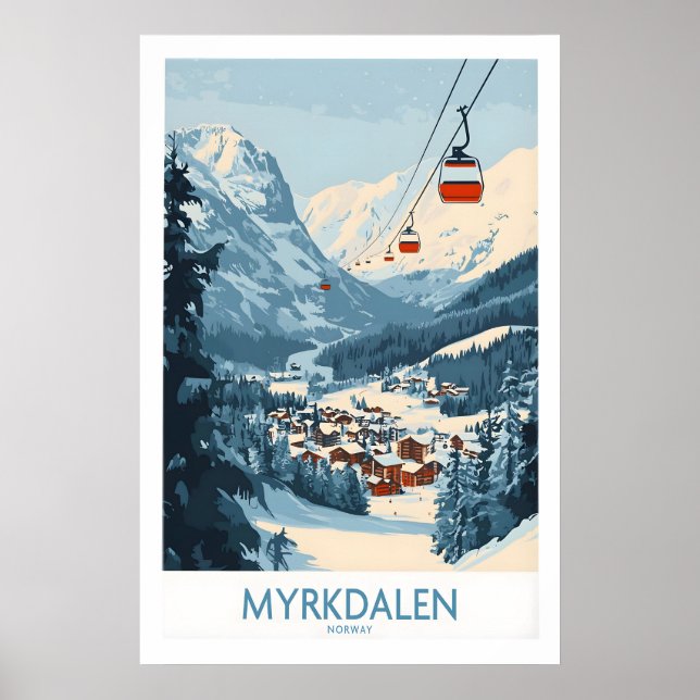 Upplev Myrkdalen fantastisk skidposter Art 1 Poster (Framsidan)