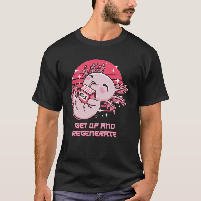 Upplev och regenerera Axolotl Humor Salamander T Shirt (Framsida)