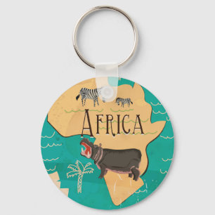 Upplev Poster Afrika Vintage resor Nyckelring